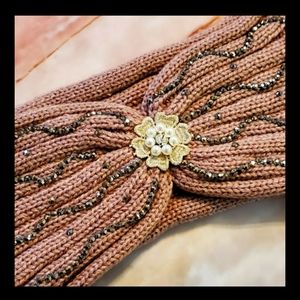 Floral & Rose Headband Gun Metal Beading NWT 🔆 OFFERS WELCOME 🔆